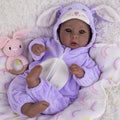 Aori Black Baby Dolls Realistic,17-inch Lifelike Soft Body Baby Girl That Look Real with Feeding Kit Included, Ideal Gift for Kids, Birthday, Pretend Play