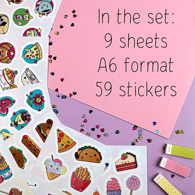 BulbaCraft Kawaii Food Stickers, Teens and Adults – Cute Food Stickers for Laptops and Water Bottles – Anime Decals - Kawaii Vinyl Decals for Journaling, Gifts for Women & Men