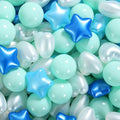 Ball Pit Balls Pack of 100 200 500 - Star and Round Set BPA Free Phthalate Free Non-Toxic Crush Proof Play Balls Soft Plastic Balls for Toddlers Baby Kids Birthday Pool Tent Party