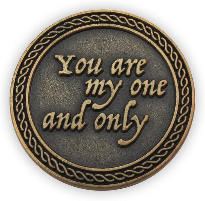 Bulk Set of 3 Romantic Love Expression Coins, You are My One & Only, You Mean The World to Me, Anniversary Pocket Tokens for Date Night, Love Gift for Men & Women, from Him or Her