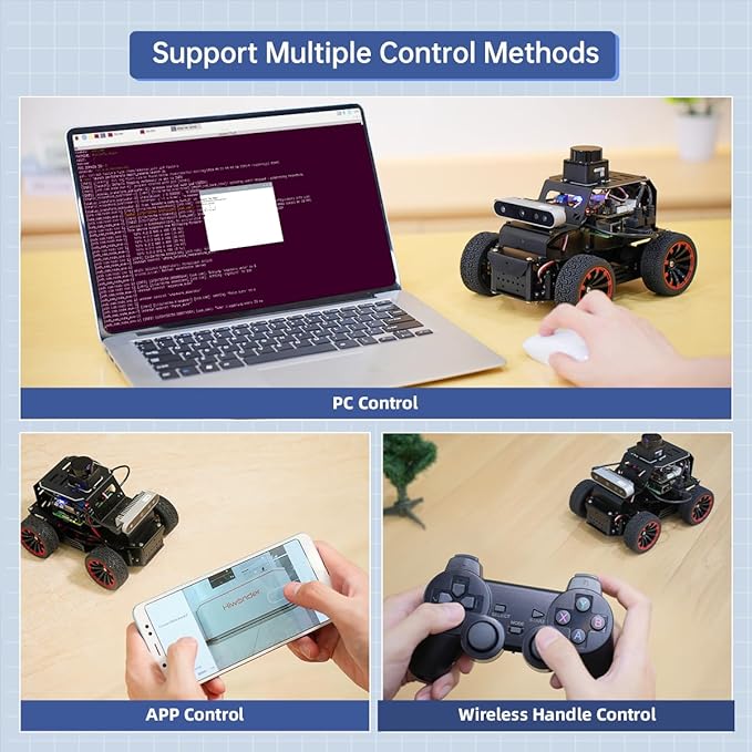 Robot Car for Raspberry Pi 5 ROS2 Humble Ubuntu Programmable AI Vision Smart Robot Kit, Lidar SLAM Mapping Navigation Path Planning Autonomous Driving Ackermann Chassis, MentorPi A1 Without RPi