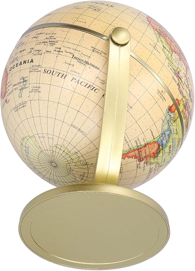 World Globe for Adults, Clear Plastic, Political Map, Desktop Rotating Earth Geography Globe