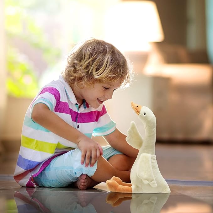 Sosation 3 Pieces 15.7'' Silly Goose Plush Stuffed Animal Toy,Swan Stuffed Animal,White Fluffy Cute Goose Funny Duck Plush Swan Toys Gifts for Kids Home Birthday Favor