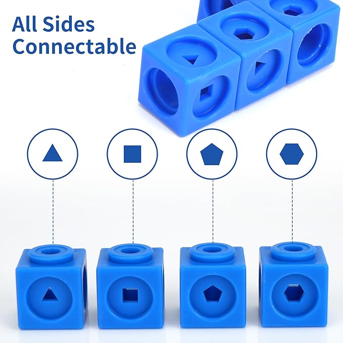 BenBen Math Manipulatives Blocks, 100pcs Number Counting Cubes, with 15 Game Cards & Storage Bag, 3-8 yrs Kids STEM Educational Toys, Homeschool Preschool Kindergarden Learning Activity Supplies