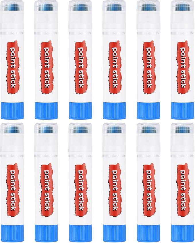 PATIKIL Tempera Paint Sticks, 12 Pcs Solid Tempera Paints Sticks Washable Bulk Markers Pen Quick Drying for Artists Beginners Art Supplies, Navy Blue