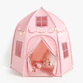 besrey Hexagonal Kids Play Tent, Large Children's Fort with Star Lights, Easy Setup for Indoor Outdoor Playhouse, Gift for Boys Girls, Pink