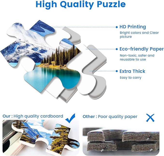 2 Pack Puzzles for Adults 1000 Pieces-Hawaii Beach & Moraine Lake Difficult Jigsaw Puzzles for Adults,Hard Jigsaw Puzzle Decorations DIY Leisure Game Toy Suitable Family Friends(27.5x20 inches)