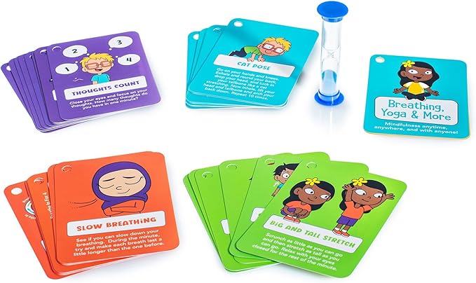 Open The Joy Mindful Minute Cards for Kids - Mindfulness Activities, Stress Relief, Emotional Regulation Tools, and Calming Strategies - Ages 5 and Up