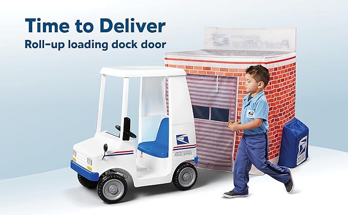 Kid Trax Pop Up Kids Magical Play Tent, Large Front and Rear Openings, Carrying Case Included, Easy Storage, USPS Post Office, White