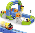 Magnetic Track Car Toys, 69PCS Flexible Race Car Track Sets for Toddlers with Electric Train, Traffic Signs, Kids Train Set Toys for 3 4 5 6 7 8 Year Old Boys Girls Birthday Party Gift-Medium
