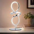 Mayful Modern Table Lamp with LED Spiral Design, Bedside Lamp with Stepless Dimming Switch, Contemporary Nightstand & Chrome Table Lamp for Bedroom, Living Room, Home Office, 12W 3200K Warm White