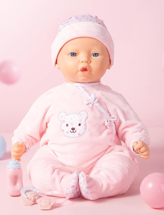 Mother Love Dolls 22 Inches, Big Interactive Baby Dolls with Realistic Sounds and Movements ，Talking and Crying Baby Doll, Soft Cloth Body with Feeding Toy, Dolls for 3+ Year Old Girls