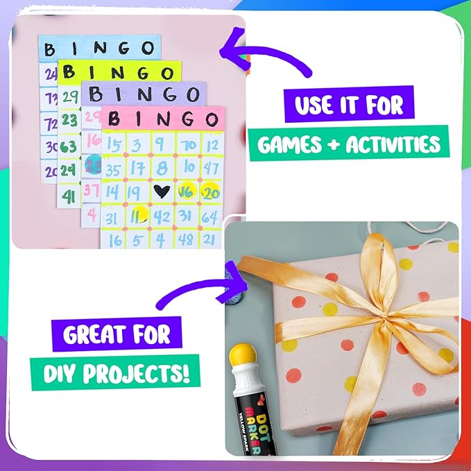 Chalkola 6 Washable Dot Markers for Toddlers 1-3 | Non Toxic Bingo Daubers for Toddlers 2-4 | Preschool, Kindergarten Paint Stamp Markers Set - Dot Art and Crafts Supplies for Kids