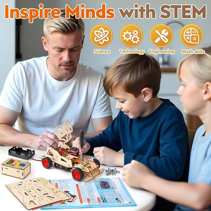 STEM Science Kits for Kids Age 8-12 - Building Remote Control Model Car Kits, 8 9 10 Year Old Teen Boys Gifts - 3D Wooden Puzzles Toys for Ages 8-13 - DIY STEM Crafts Educational Toys