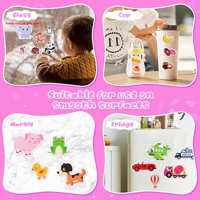 Sticker Books for Toddlers 2-4 Years, 5 Sets Reusable Sticker Books for Toddlers 1-3, Jelly Toddler Stickers Travel Toys for Ages 2+ Kids Boys Girls Halloween Birthday Christmas