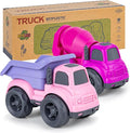 Dump Truck Toys for 3 Year Old Boys, BPA Free, Phthalates Free, PVC, Dump Truck, Mixer Cement, Easter Christmas Birthday Gifts for 2 3 4 Year Boy Girl. Dishwasher Safe,Recycled Plastic (Pink)