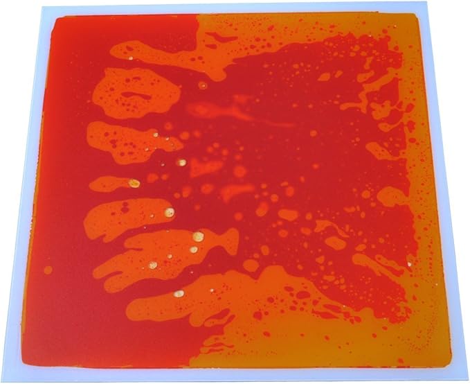 Art3d 1-Pack Liquid Fusion Floor Children Develop Mat Shapes, 11.8" x 11.8" Yellow-Red