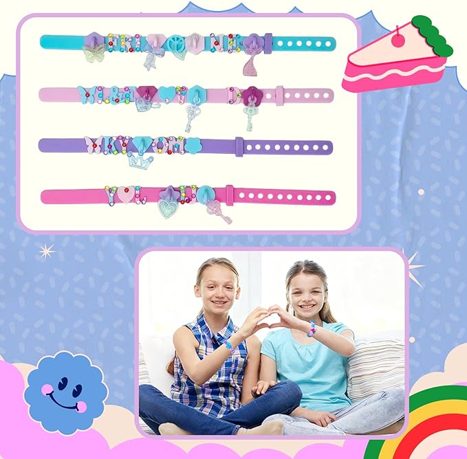Art & Craft Kits for Kids, DIY Friendship Bracelet Making Kit for Girls, 5-12 Year Old Girl Birthday Gifts, Kids Jewelry Making Kit with Charms, Girls Toys Age 5 6 7 8 9 10 11 12 Years Old(Regular)