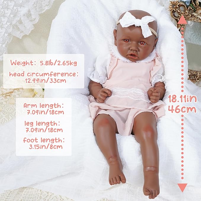 Reborn Baby Dolls Silicone Full Body 19.88in Weighted Real Life Open-Eyes Girl Dolls Lifelike Newborn Baby Soft Body Flexible Limbs Not Vinyl