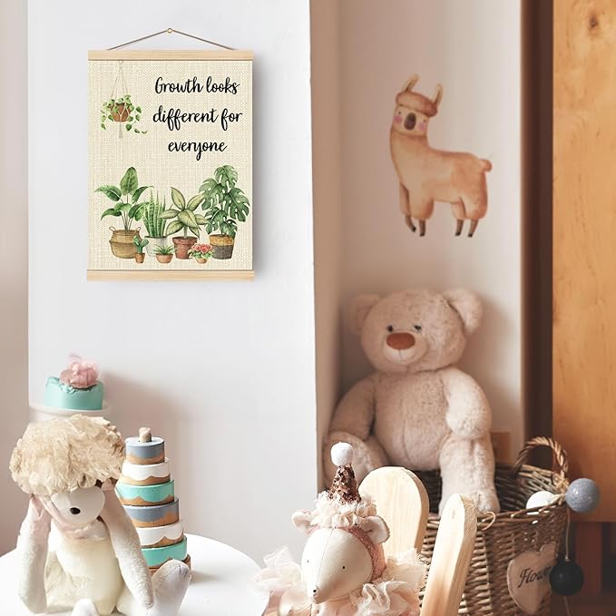 Boat Wades Mental Health Poster Hanger Frame For Therapy Counseling Office,Motivational Inspirational Wooden Poster Hangers 12x16 Inch,Positive Affirmations Classroom Nursery Wall Art Decor