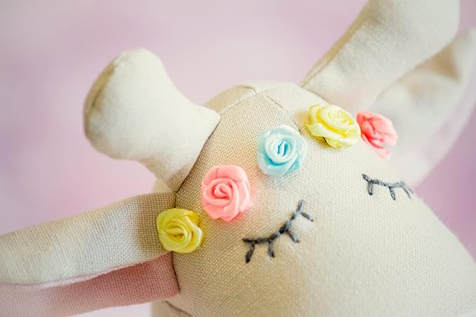 Ivy The Giraffe Plush Doll | Handmade Stuffed Animal for Baby, Little Girls | Child-Safe Cotton Linen Fabric with Soft Filling, Nursery Decor | 20 Inches Long