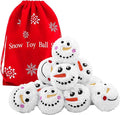 Aneco 12 Pack Snow Toy Ball Set Plush Snowmen Balls Snow Fight Ball with 1 Bag Realistic for Adult Kid Winter Game