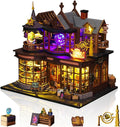 Miniature House Kit, Tiny House Kit with Light, DIY Mini House Building Kits for Adults to Building, Unique Gift for Birthday Christmas, Treasure House