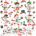 Fennoral 12 Pack Snowman Craft Kits for Kids Make You Own Snowman Foam Stickers Ornament DIY Christmas Arts and Crafts for Chirstmas Party Supplies Winter Christmas Tree Decoration