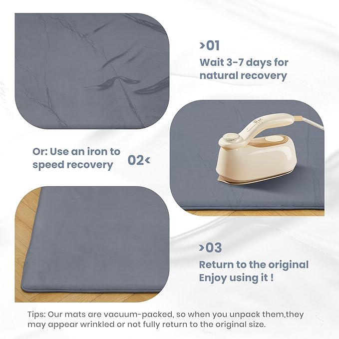 ACOMOPACK 1.3" Thick Baby Play Mat for Floor 59x71-Large Water-Repellent&Non-Slip Memory Foam Mat for Kids,Toddlers,Soft Velvet Nursery Rug for Tummy Time&Crawling,Yoga,Tatami Style(Grey)