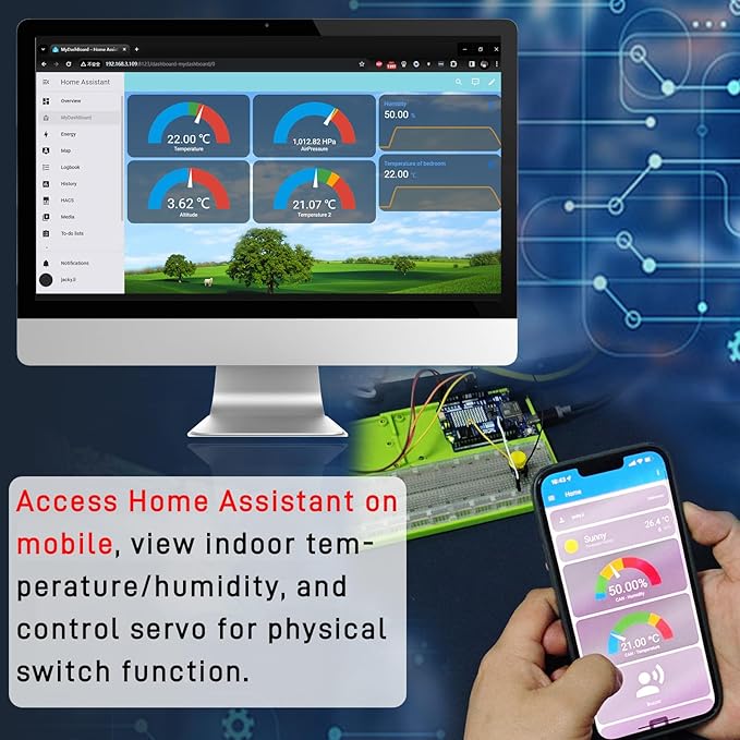 GeeekPi Cloud Ready Starter Kit with UNO R4 WiFi, Bluetooth, I2C, 12x8 LED Matrix, IoT Integration and Tutorials for Beginners & Engineers
