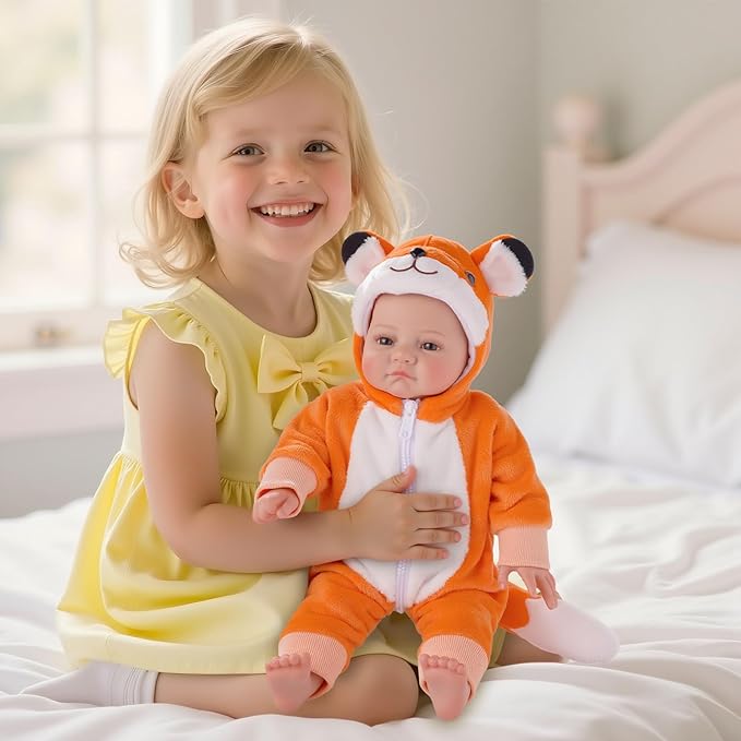 BABESIDE Baby Dolls 15-Inch Baby Dolls–Lightweight Soft Body Realistic Baby Doll Cute Smiling Lifelike Newborn Doll for Dress Up Play–5 Great Perceived Value for 3+ Year Old Girl Gift