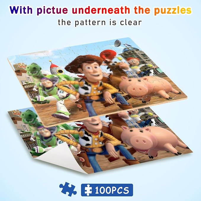 Puzzles for Kids Ages 4-8,Kids Puzzle in a Metal Box,Cute Kid Small Toys Puzzles,Children Boys Girls Learning Educational Toy,100 Pieces