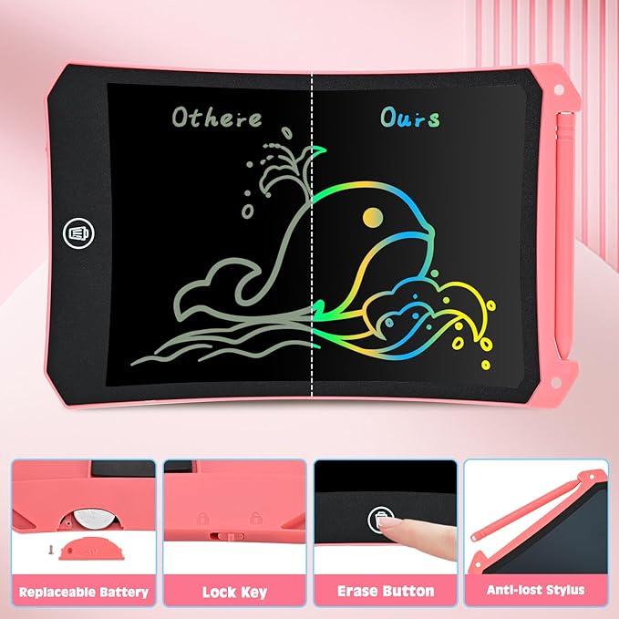 cimetech LCD Writing Tablet, 2 Pack Toddler Kids Toys, 8.5 Inch Drawing Pad Coloring Books, Travel Essentials Activities, Christmas Stocking Stuffers Birthday Gifts for Girls Boys Age 3-8