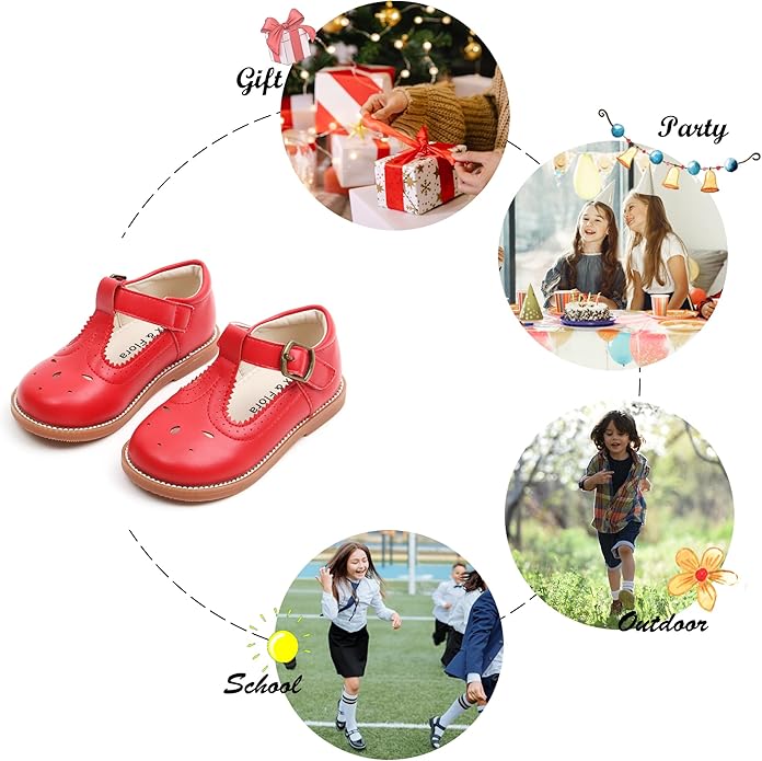 Felix & Flora Toddler Little Girl Mary Jane Dress Shoes - Ballet Flats for Girl Party School Shoes