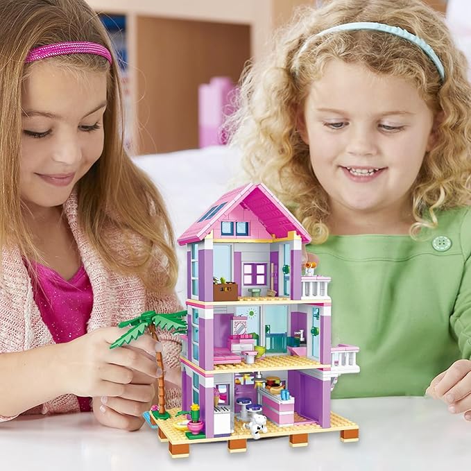 Sezua Building Blocks Seaside Beach Villa - 573 Pieces Lego Compatible Construction Set for Girls and Friends, Age 8-12