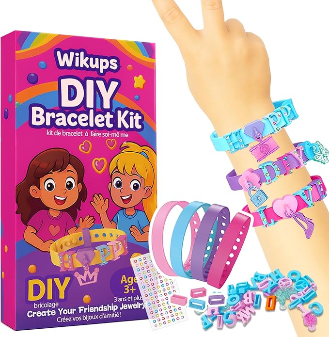 Art & Craft Kits for Kids, DIY Friendship Bracelet Making Kit for Girls, 5-12 Year Old Girl Birthday Gifts, Kids Jewelry Making Kit with Charms, Girls Toys Age 5 6 7 8 9 10 11 12 Years Old(Regular)