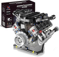 SVJ Sports Car Engine Building Blocks Kit,V8 Engine Model That Work Toy,with Motor, LED Light & APP Control for 6+ Years Kids Adults (715 Pieces)