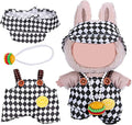 17cm Doll Clothes Set, Premium Jeans & Knitted Sweater Outfit for 17cm 15cm Dolls, Cute Dress Up Fashion, No Doll Included (Black/White, 17cm/15cm)
