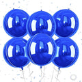Giant 4D Foil Balloons, 6Pcs Large Metallic Royal Blue Round Balloons, 22 Inch Big Round Foil Balloon for Blue Sea Birthday Party Baby Shower Wedding Decorations