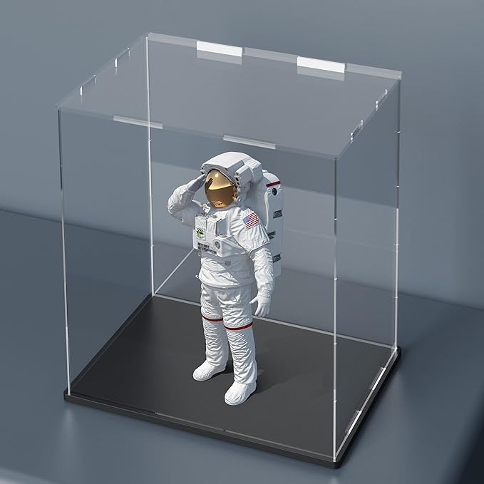 8x12 Inch Acrylic Trophy Case, Clear Acrylic Case for 11’’ Tall Collectibles Display, Alternative Glass Memorabilia Display Case for Action Figures Storage