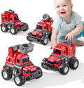 4 Pack Fire Trucks Toys for Toddlers Kids 2-4 Years, Press and Go Cars for Toddlers Boys Girls with Flexible Joints, Kids Toddlers Toys for 3 4 5 6 Years Old Boys Girls Birthday Gifts