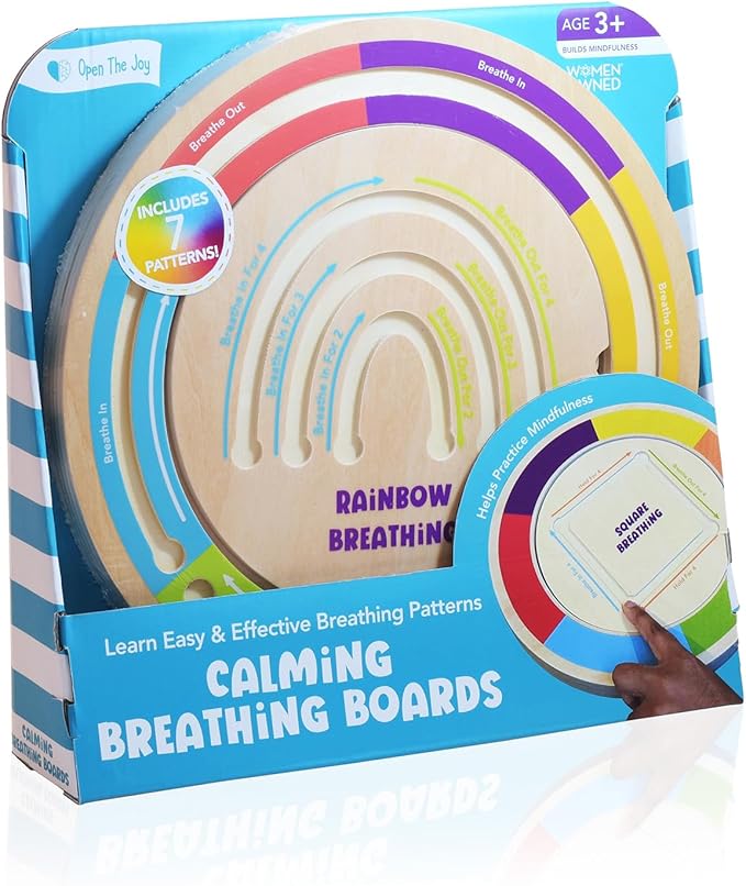 Open The Joy - Calming Breathing Boards for Kids and Adults, Mindfulness and Relaxation Tools - Ages 4 and Up
