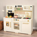Kids Kitchen Playset, Wooden Toddler Play Kitchen Set Toys, Cooking Stove, Play Sink, Play Food, Kitchen Accessories for Baby Toddler Kids Toys, Pretend Toy Kitchen for Girls Ages 1-3