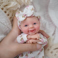 7" Reborn Baby Dolls Girl, Full Silicone Baby Dolls, Realistic Soft Silicone Newborn Baby Doll, Real Life Tiny Baby Doll with Feeding Accessories&Gift Box