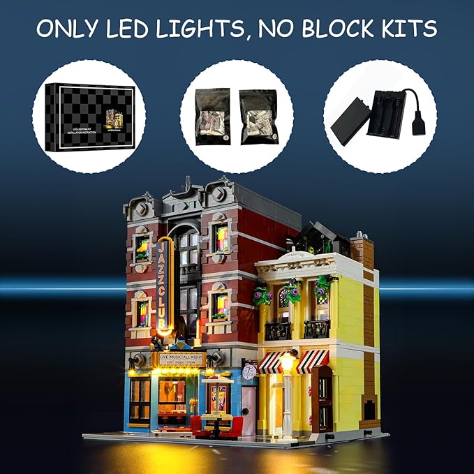 LED Light Kit for Lego 10312 Jazz Club Set, Compatible with Lego 10312 Building Blocks Model(Not Include Blocks Set)