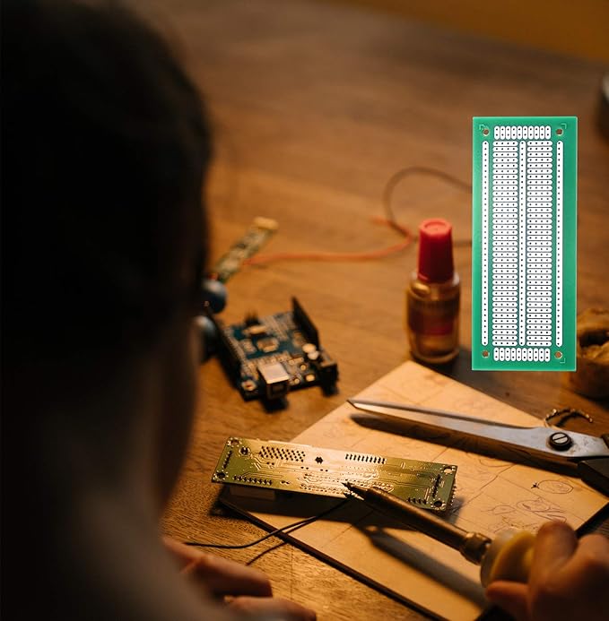 YUNGUI Printed Circuit Board,47X116MM PCB Strip Breadboard for Electronic Project and DIY Soldering(Pack of 8),Green