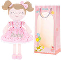 Gloveleya Personalized Doll with Embroidered Name - Floral Pink Custom Plush Doll for Girls Cute Plush Doll Customized Gift - Muñecas de Trapo Personalizadas para Niñas