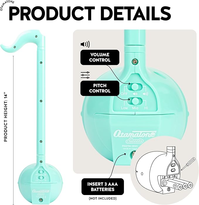 Otamatone Japanese Electronic Musical Instrument Portable Music Synthesizer from Japan by Maywa Denki Studio Award Winning, Educational Fun Gift for Children, Teens & Adults - Mint, Strawberry Set