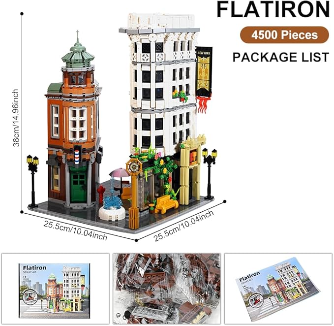 Flatiron Building Set - New York City Architecture Construction Kit, Famous Landmarks American Street View Model,Collectible Building Bricks Toys for Adults and Teens - 4500 Pieces