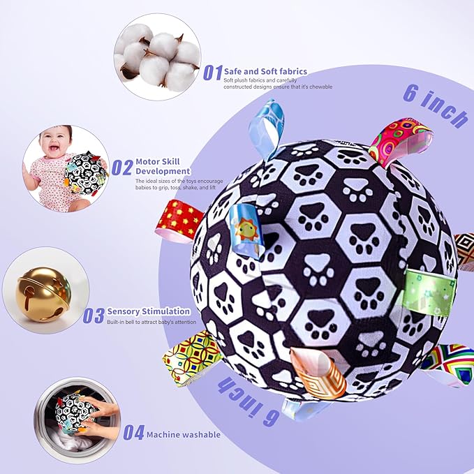 Black and White Sensory Toys for Babies, Montessori High Contrast Newborn Toys for 0-6-12M Baby Brain Development Early Learning Newborn Brain Development Toddlers Kids Gifts